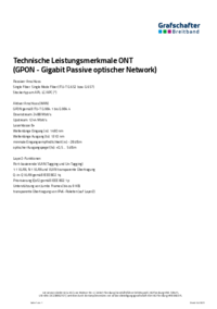 Technisches Datenblatt Netzabschlusspunkt GPON